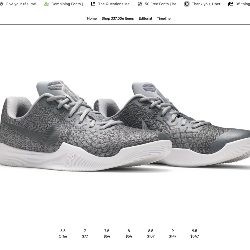Nike Kobe Mamba Instinct Pure Platinum Gray Low Top Basketball Shoes